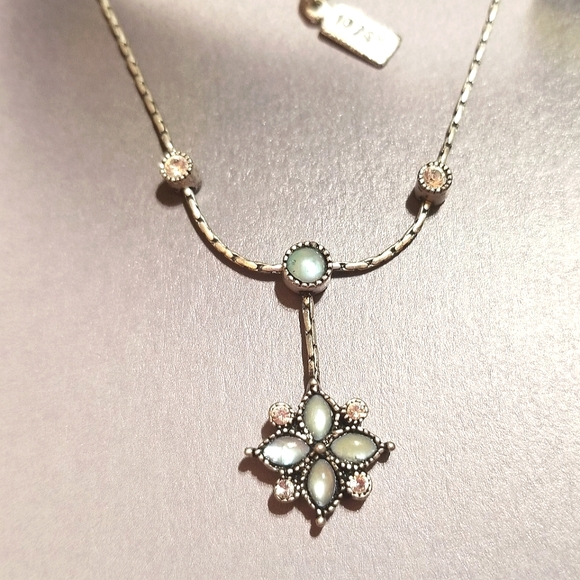 1928 Jewelry - VTG 1928 Minimalist Victorian Inspired Flower drop Necklace